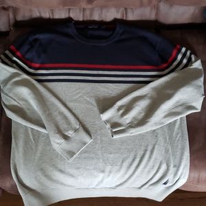 * Nautical Red Gray & Blue All Cotton Sweater xxl